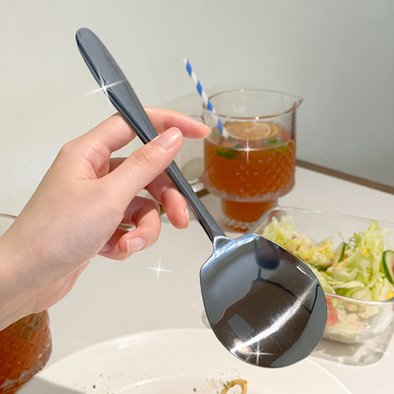 加厚不锈钢勺子水果勺西瓜勺长柄