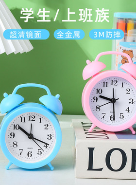 小闹钟起床神器儿童学生用男女孩闹铃强力叫醒台式电子时钟表桌面