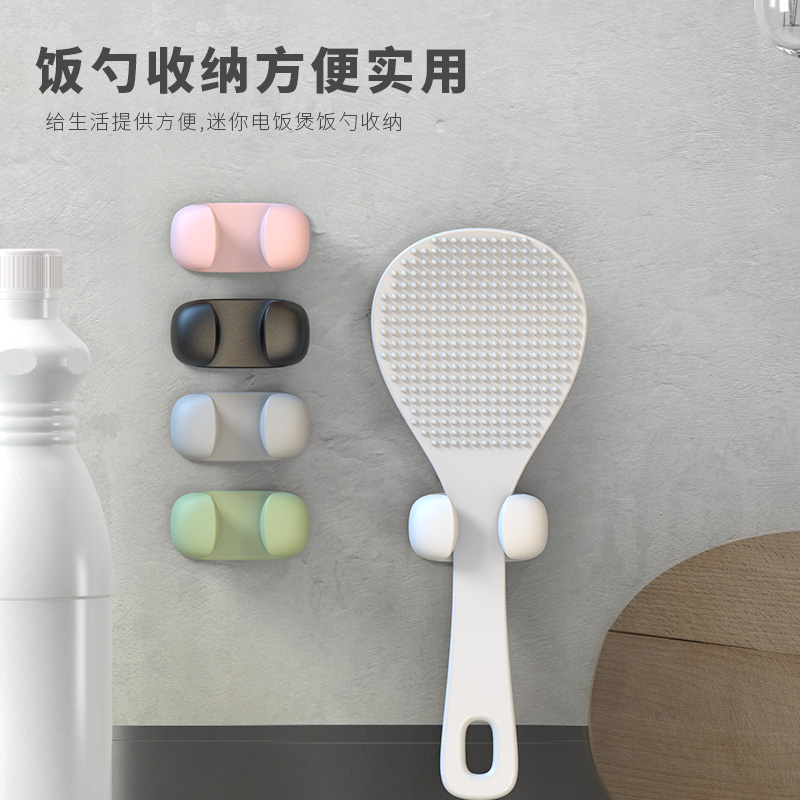 廚房壁掛式硅膠飯勺收納架