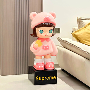 茉莉画家公主饼干女孩落地大摆件潮流卡通手办网红家居客厅装饰品