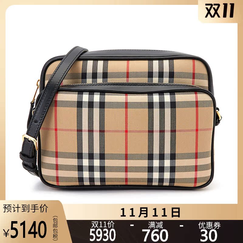 正品BURBERRY/巴宝莉女包女士格纹小方包休闲单肩包斜挎包CL