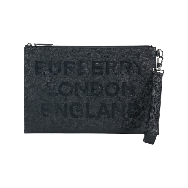 正品BURBERRY/巴宝莉真皮手拿包字母logo男士手挽包休闲男包GK