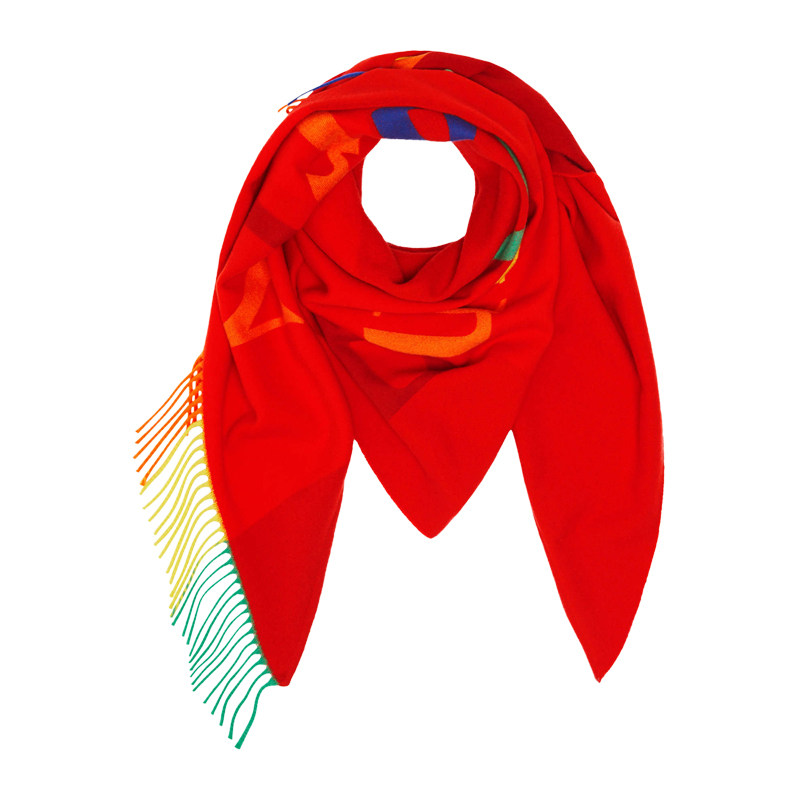 正品BURBERRY/巴宝莉围巾新款女士羊毛混纺披肩休闲流苏围脖GK