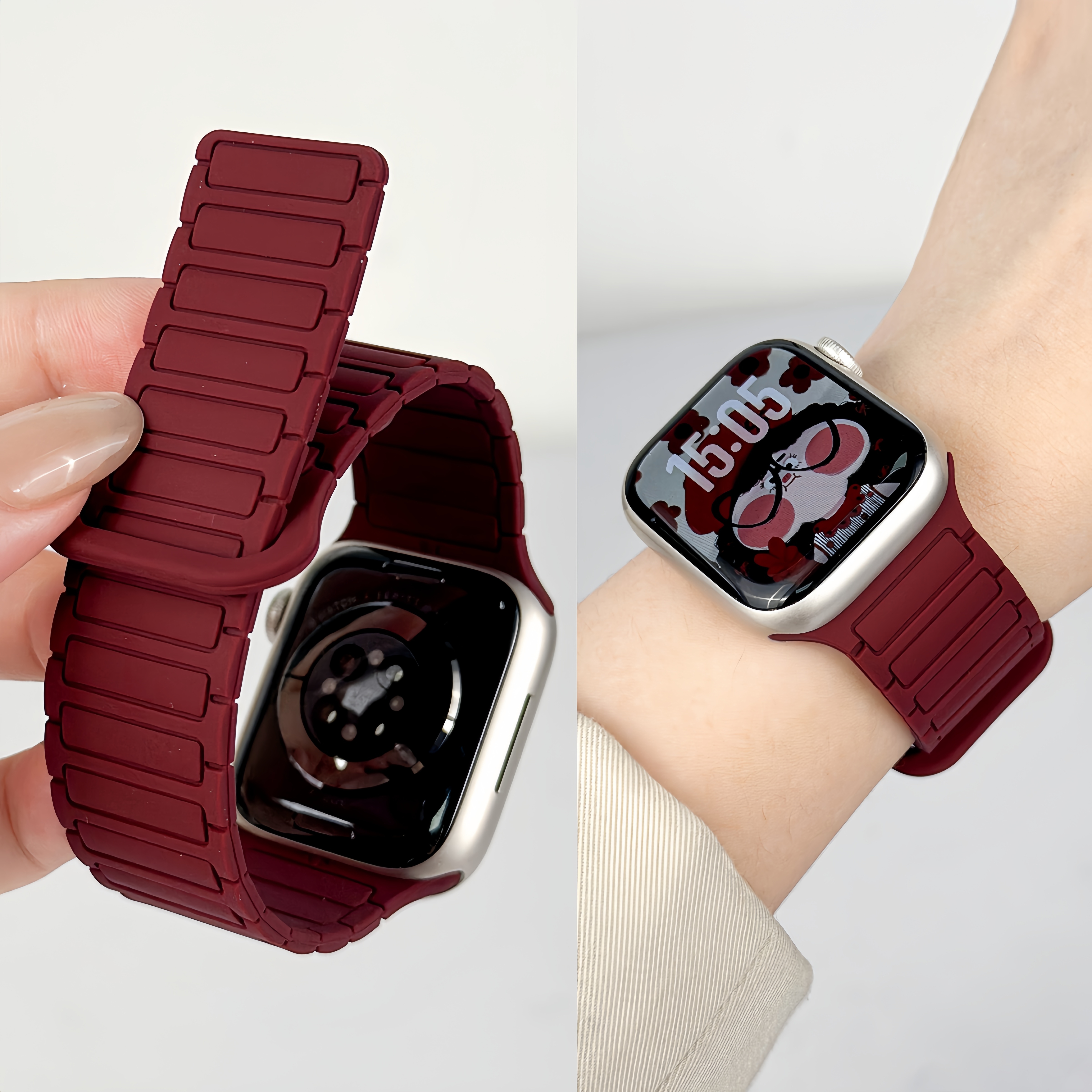 适用苹果s11硅胶手表带高级感