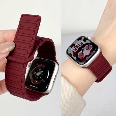 适用苹果s11硅胶手表带高级感