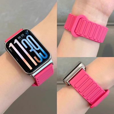 适用小米手环9pro表带8pro腕带智能手表watch6/5磁吸硅胶红米watch4新款男生女生NFC休闲运动高级感退回腕带