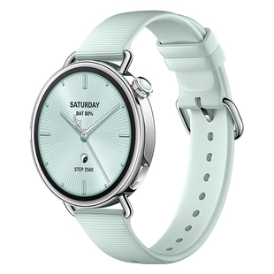 适用小米watchS4表带41mm手表官方同款xiaomi腕带新款粒面纹液态硅胶s4女生高级感薄荷绿智能运动透气替换带