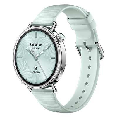 适用小米watchS4表带41mm手表官方同款xiaomi腕带新款粒面纹液态硅胶s4女生高级感薄荷绿智能运动透气替换带