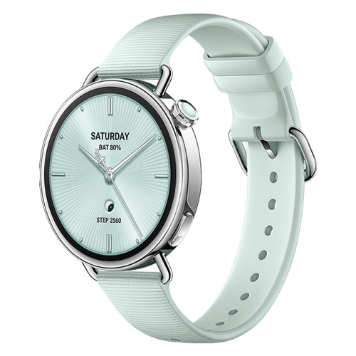 适用小米watchS4表带41mm手表官方同款xiaomi腕带新款粒面纹液态硅胶s4女生高级感薄荷绿智能运动透气替换带