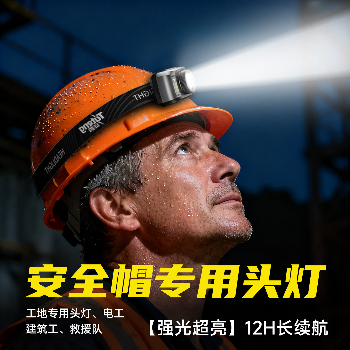 【安全帽专用】头戴式强光头灯