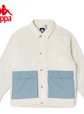 卡帕Kappa Azzurr系列棉服条绒保暖防寒服外套新款冬男KAA1OT02