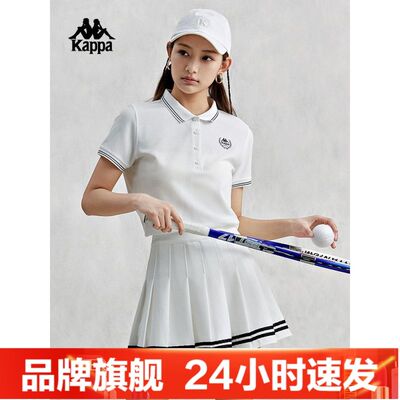 Kappa卡帕背靠背夏新运动polo衫短袖t恤女翻领半袖上衣K0E42PD01