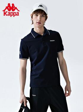 Kappa卡帕短袖新款男美式POLO衫休闲短袖夏黑色T恤K0D32PD01