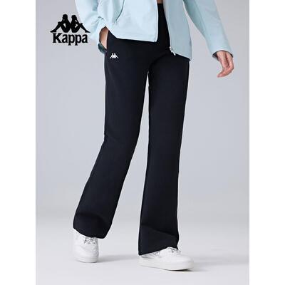 Kappa卡帕背靠背新款运动长裤女跑步裤子休闲喇叭裤K0F22AK40