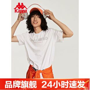 Kappa卡帕背靠背新款男速干运动短袖印花t恤夏季半袖跑步上衣