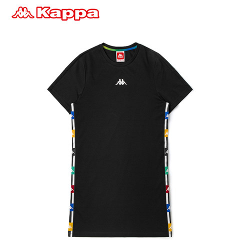 Kappa卡帕串标连衣裙女彩虹渐变印花中长裙K0B62QL02