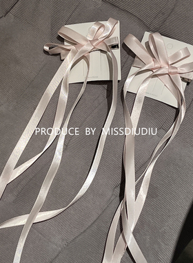 自制！小众balletcore芭蕾风少女元素纯欲双蝴蝶结飘发夹仙甜发饰