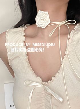 手工山茶玫瑰锁骨项圈手腕花