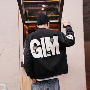 潮流炸街工装 秋冬季 大兜棉服外套 休闲贴布嘻哈棒球服夹克男装 美式