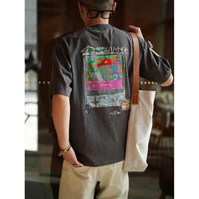 原创重磅3D卡通涂鸦刺绣短袖T恤