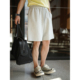 日系复古设计感微廓形华夫格短裤 纯色抽绳五分裤 男夏季 潮流基础款