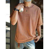 T恤男夏季 新款 潮牌简约廓形半袖 高品质310重磅纯棉水洗做旧短袖 衫