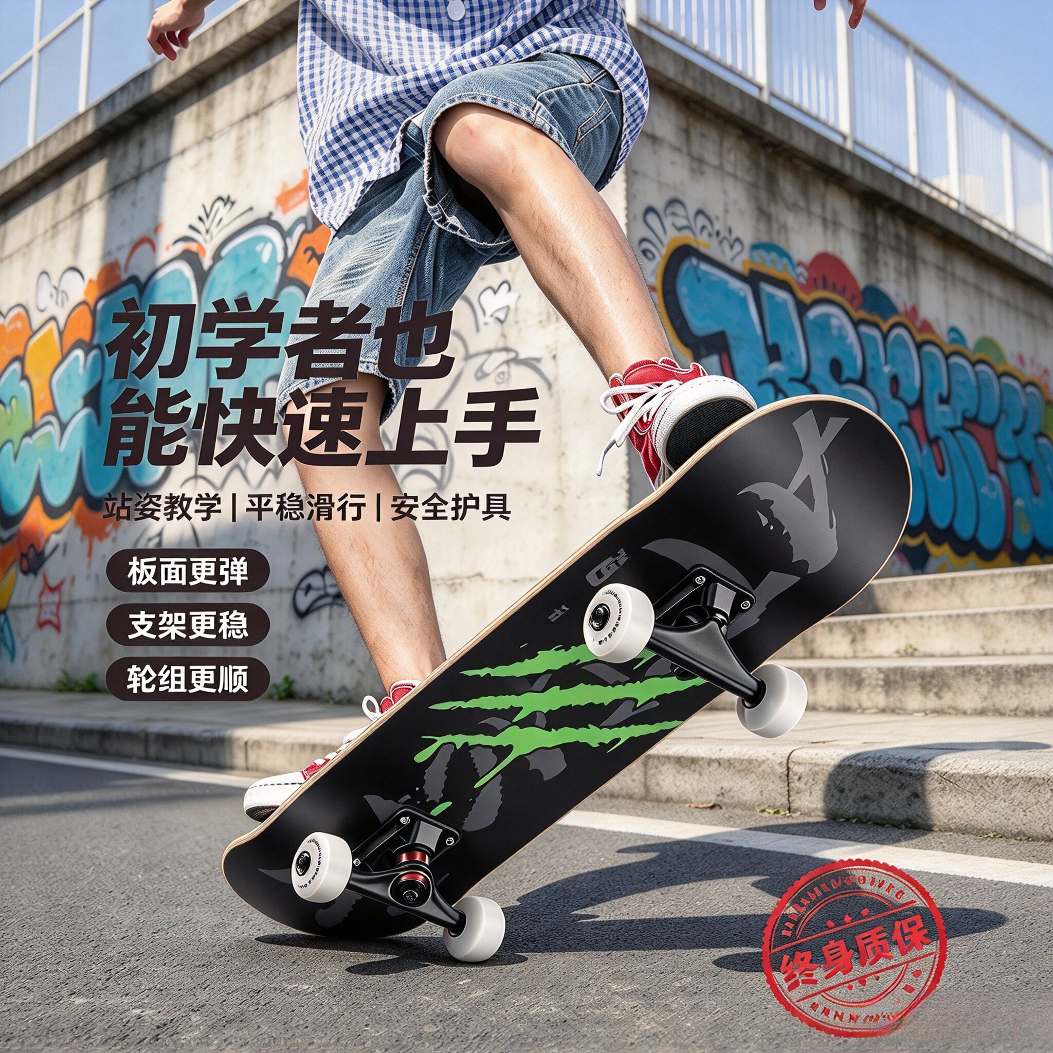 ad枫木滑板男女生初学专业板