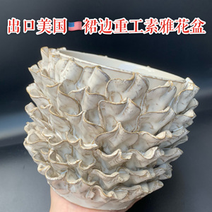 外贸陶瓷花盆白色室内高档花器