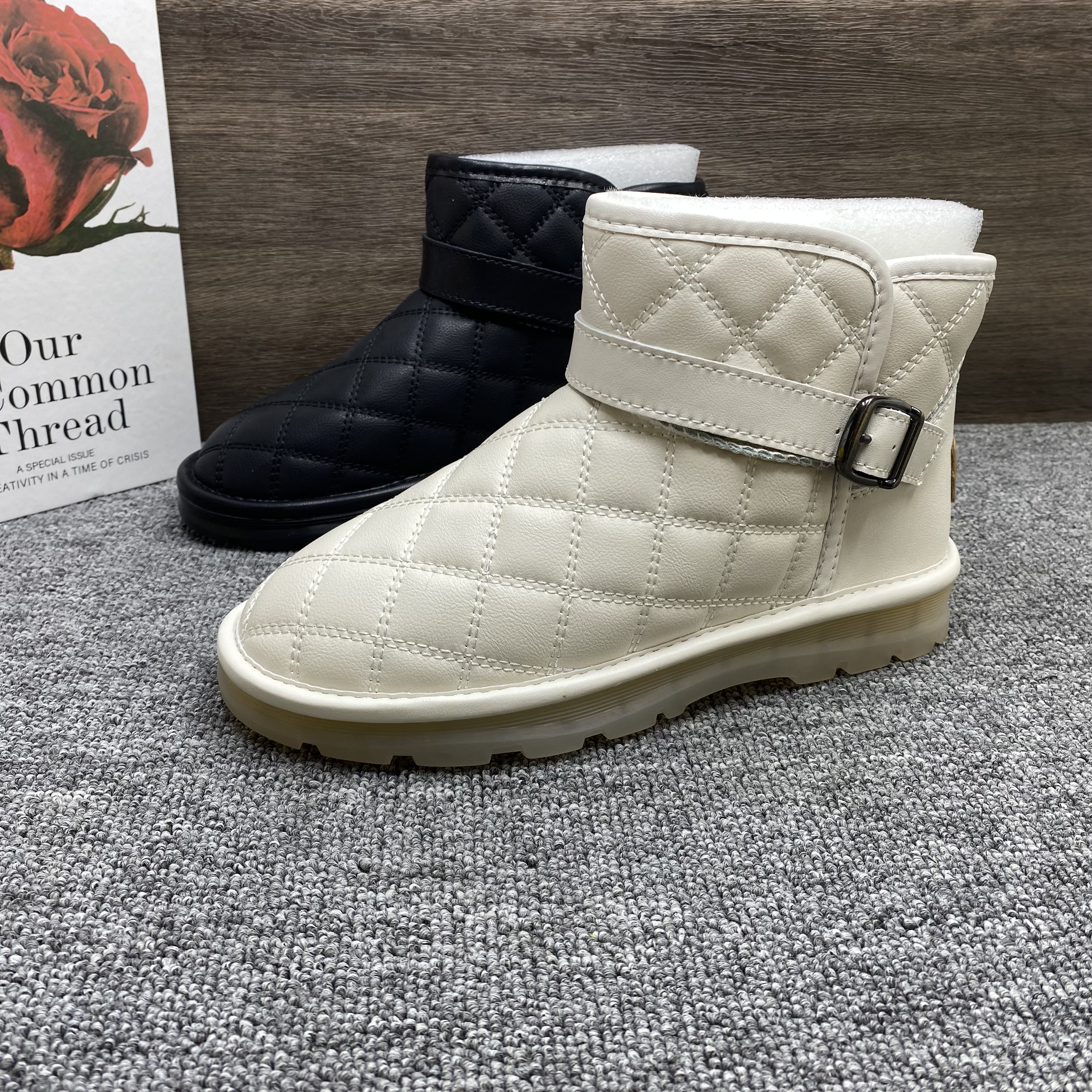 真皮加绒保暖雪地靴女加厚棉鞋