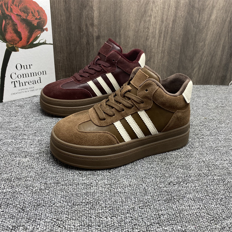 真皮高帮鞋女休闲德训棉鞋潮