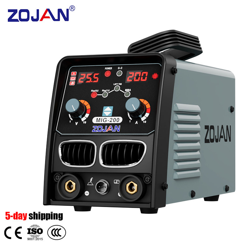 ZOJAN无气二保焊机一体机小型电焊机220v家用无气保护氩弧焊三用