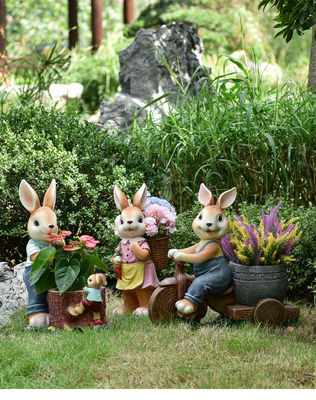 创意动物花盆可爱兔子摆件树脂户外别墅花园阳台景观庭院装饰布置