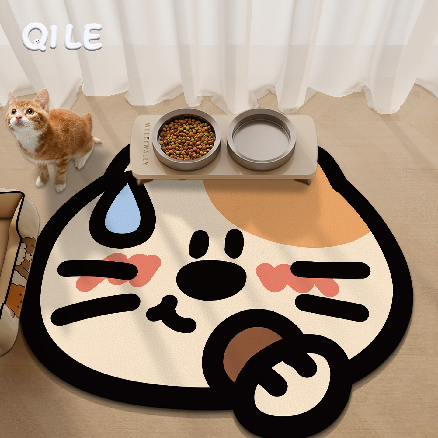 卡通异形宠物餐垫易打理狗狗猫咪通用吃饭垫子通用免洗防水地垫