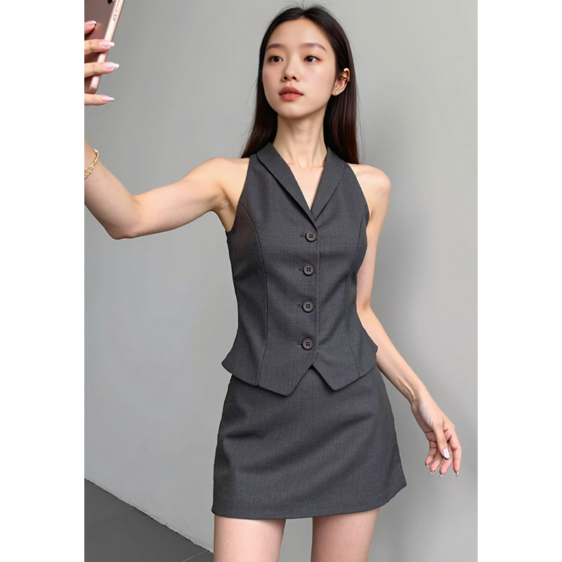 ZRSHOP无袖短款西装马甲背心女夏季外穿露肩设计感修身翻领上衣,女装/女士精品,马夹,淘宝优惠券,粉丝福利购,淘宝优惠卷