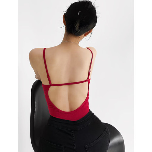 露背连体衣背心吊带性感风