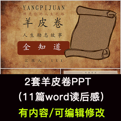 读书分享会 羊皮卷 名著导读后感阅读分享ppt模板课件