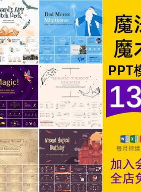 魔法魔术幼儿园学校教学课件介绍班会汇报ppt模板