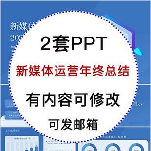 大气商务新媒体运营年终总结工作汇报PPT模板工作计划PPT