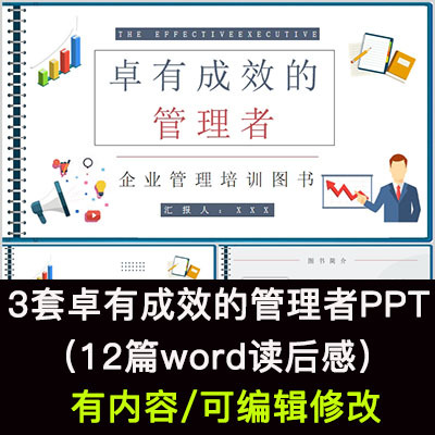 读书分享会 卓有成效的管理者 名著导读后感阅读分享ppt模板课件