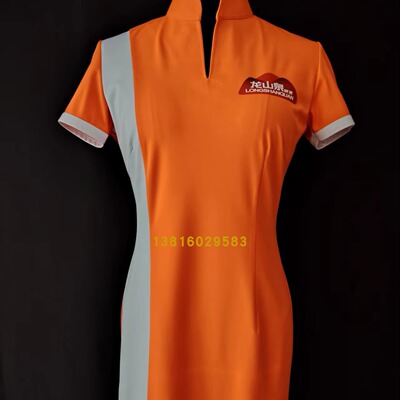 {请勿盗图}厂家自产促销员工作服龙山泉啤酒促销工服地推员工衣