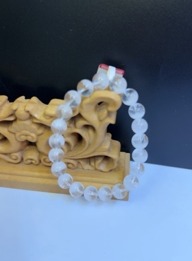 天然白水晶白幽灵女款单圈白水晶手串饰品礼物送女友闺蜜生日礼物