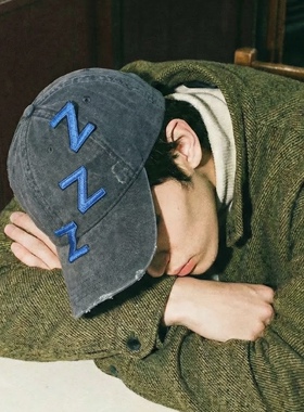 zzz困困帽水洗破坏刺绣字母鸭舌帽棒球帽休闲个性可爱男女帽子