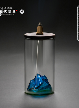 江山飞瀑檀香炉家用功夫茶道茶室观赏摆件沉香茶具零配倒流香薰炉