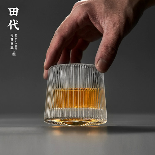 旋转解压不倒翁水晶玻璃加厚茶杯