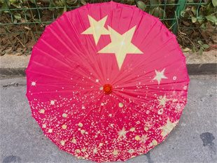 红歌道具开场体操运动会五角星伞布阵校运会绸布油纸伞表演装饰伞