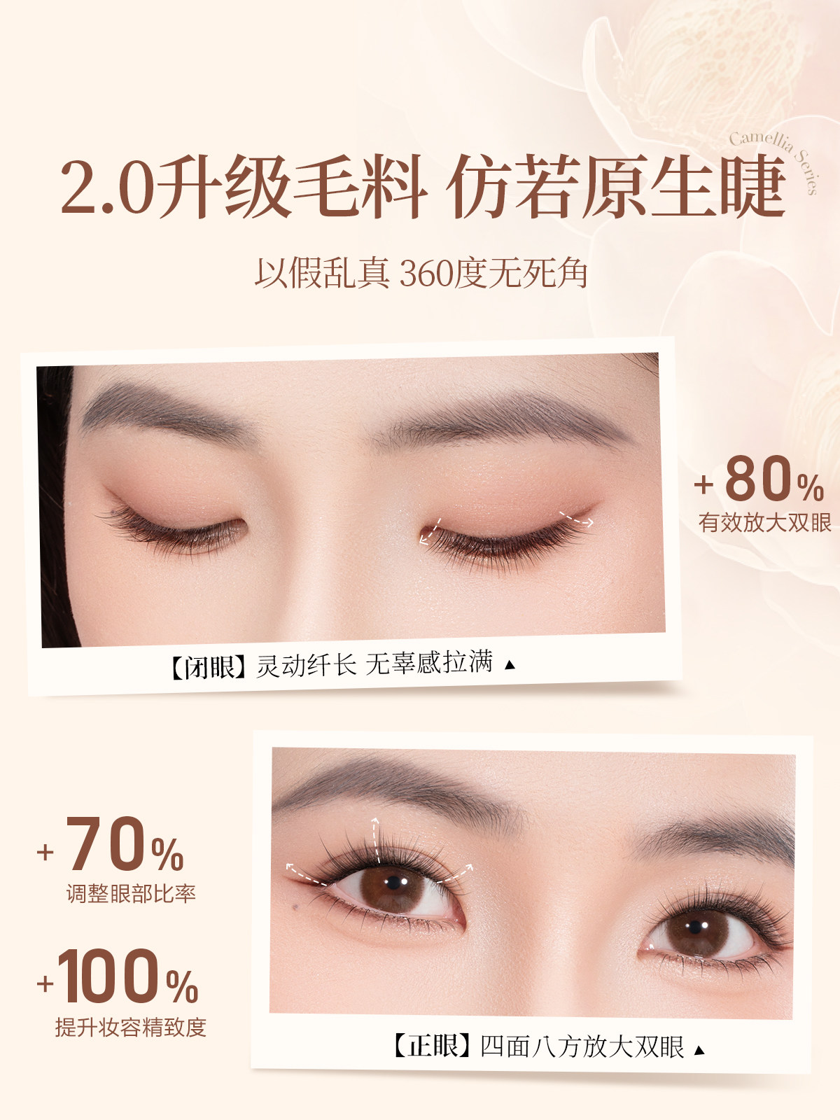 Glue-Free False Eyelashes 2026 Camellia Sunflower Style - Product image 4