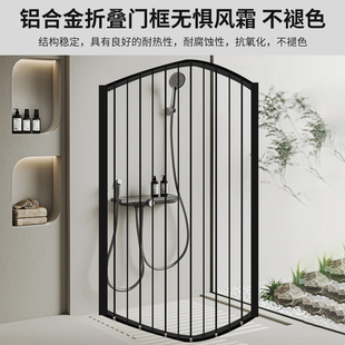 可折叠淋浴房小户型透明隔断干湿分离亚克力浴帘挡水卫生间免打孔