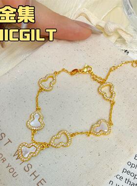 「轻金集」 轻奢白色金色贝壳饰品手链女小众手串高级感手饰精致