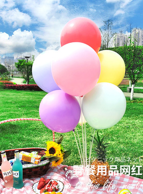 网红野餐气球户外露营儿童生日派对装饰场景布置幼儿园春游道具
