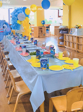 一次性桌布长方形加厚小学幼儿园新年教室氛围生日布置甜品台装饰